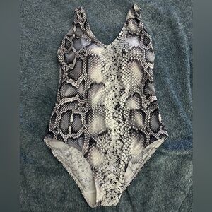 Snake print one piece swimsuit